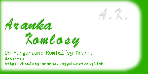 aranka komlosy business card